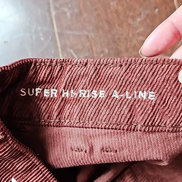 NWT AE sz 6 brown corduroy skirt. Super hi-rise a-line - Picture 6 of 8